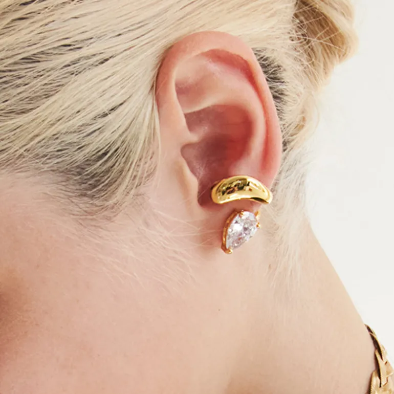 Boucle d'oreille dorée solo - CHACHA