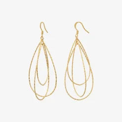 Boucles d'oreilles dorées drop grand modèle - DISCO