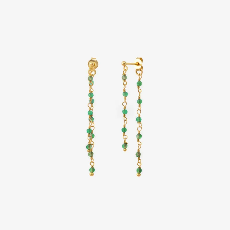 Boucles d'oreilles dorées double - ROXANE
