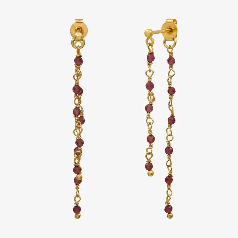 Boucles d'oreilles dorées double - ROXANE