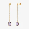 Boucles d'oreilles dorées longues - SERTI PM