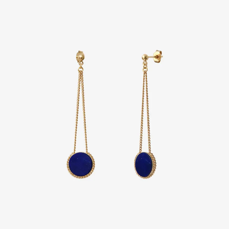 Boucles d'oreilles dorées longues - LADY