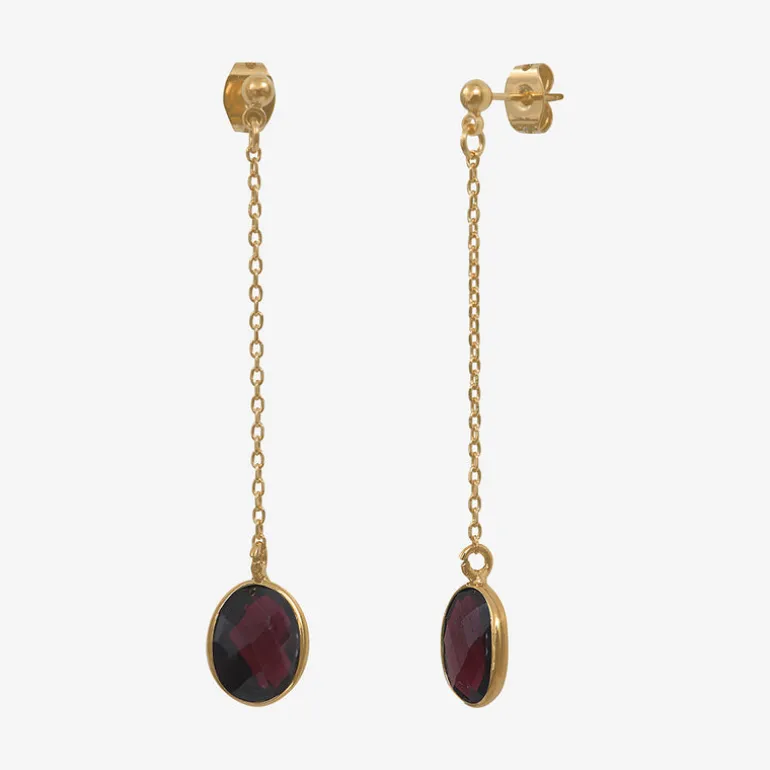 Boucles d'oreilles dorées longues - SERTI PM