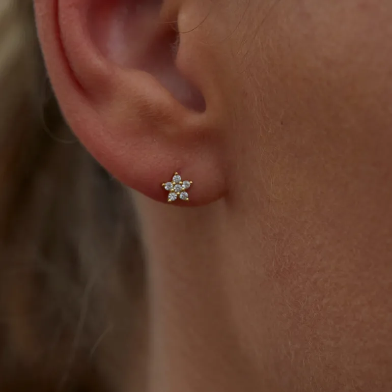 Boucles d'oreilles puces dorées - AIMÉE