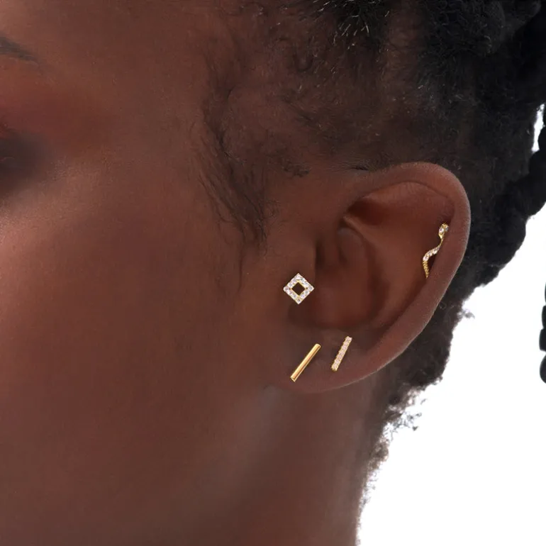 Boucles d'oreilles puces dorées - GIL
