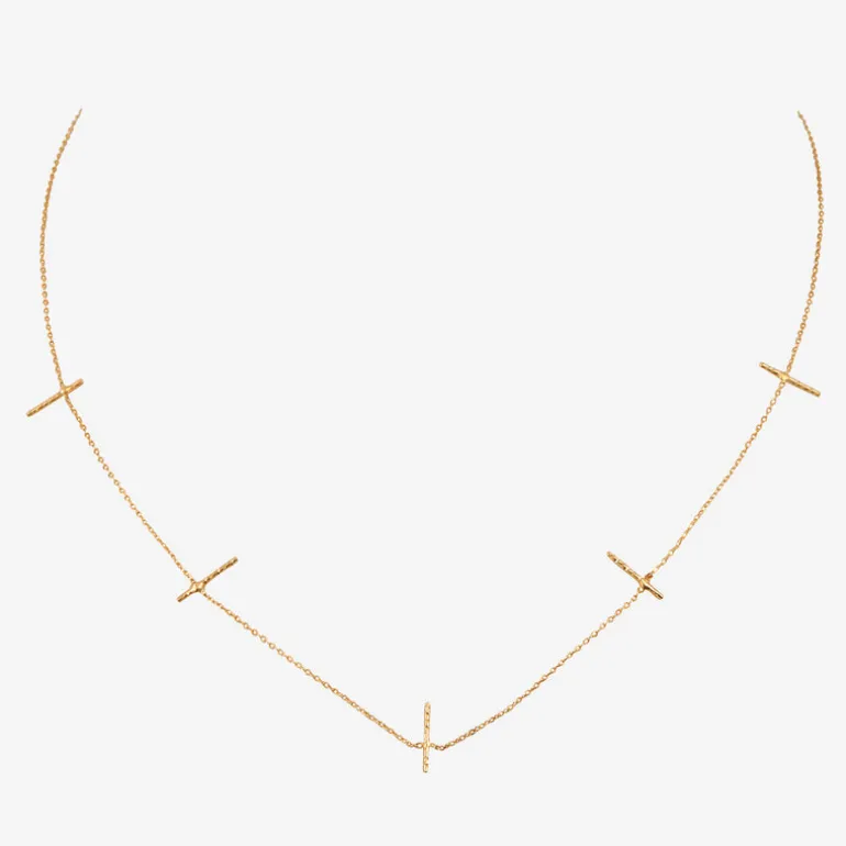 Collier doré barrette - DISCO